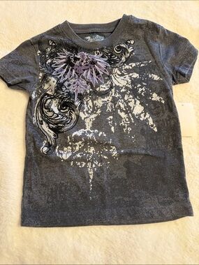 Seven Souls Kids Short-Sleeve Graphic Tee - Gray with Purple Accent